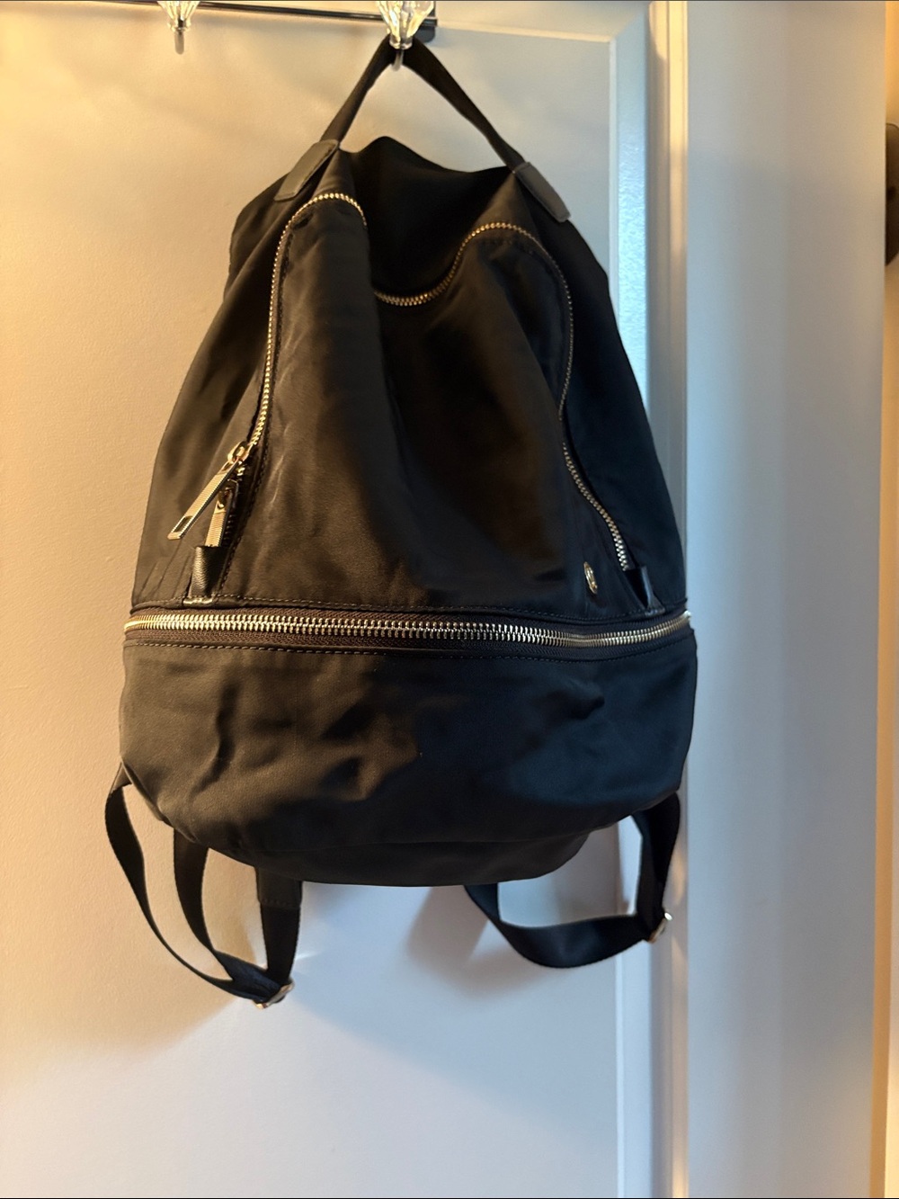 lululemon athletica Black Backpack with Silver Hardware